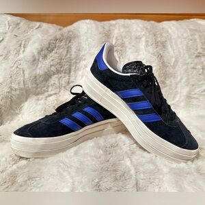 Adidas Gazelle Bold Platform Sneakers - Black/Lucid Blue
